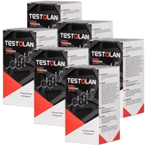 Paquete de seis botellas de Testolan para un tratamiento completo y de larga duración