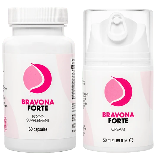 Set completo Bravona Forte: cápsulas y crema para aumento de busto