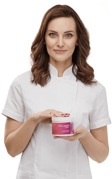 Mujer feliz demostrando los beneficios de Collagen Select para una piel radiante